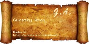 Gurszky Áron névjegykártya