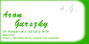 aron gurszky business card