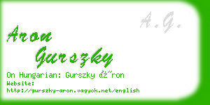 aron gurszky business card
